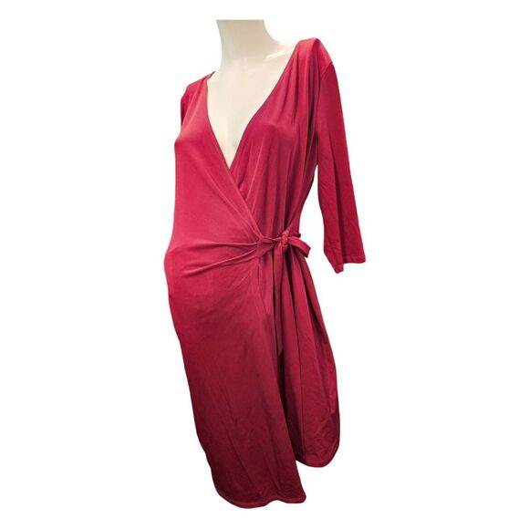 Motherhood Maternity Wine Red Wrap Dress Size Medium - Picture 1 of 7